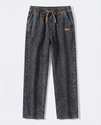 Dark Blue Stretch Drawstring Jeans
